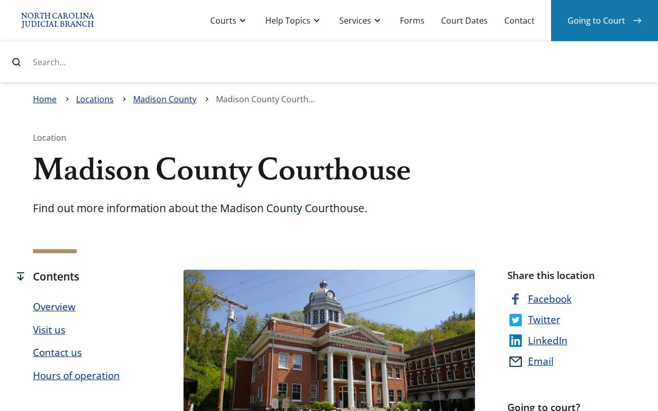 Madison County criminal court records temporary courthouse advisory