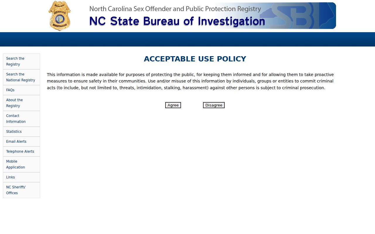 Madison County sex offender search on the North Carolina registry